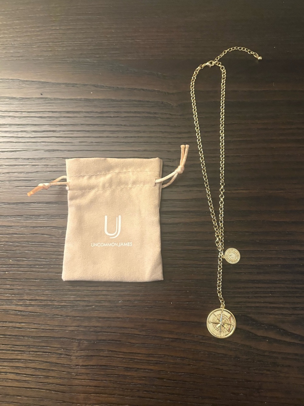NEW Uncommon James Gold Compass Lariat Necklace